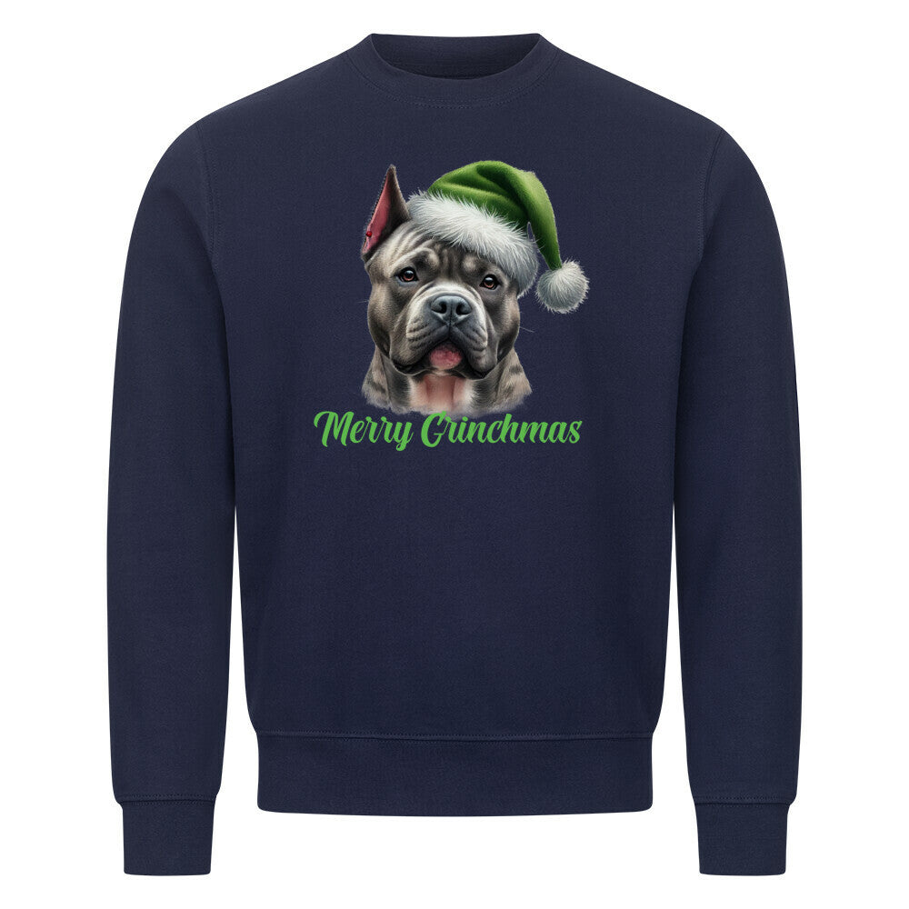 Premium Sweatshirt "Bully XXL - Merry Grinchmas" Navy Blue – hunde-shirt.de