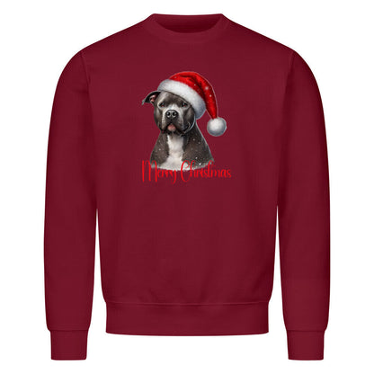 Premium Sweatshirt "Bully XL - Merry Christmas" Burgunder – hunde-shirt.de