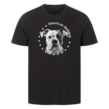 Premium T-Shirt "American Bulldog - BREED" Schwarz – hunde-shirt.de