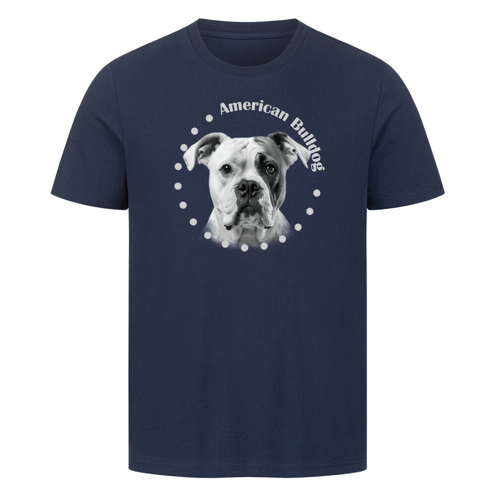 Premium T-Shirt "American Bulldog - BREED" French Navy – hunde-shirt.de