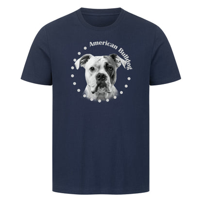 Premium T-Shirt "American Bulldog - BREED" French Navy – hunde-shirt.de
