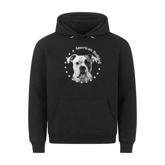 Premium Hoodie "American Bulldog - BREED" Schwarz – hunde-shirt.de