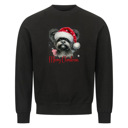 Premium Sweatshirt "Affenpinscher - Merry Christmas" Schwarz – hunde-shirt.de