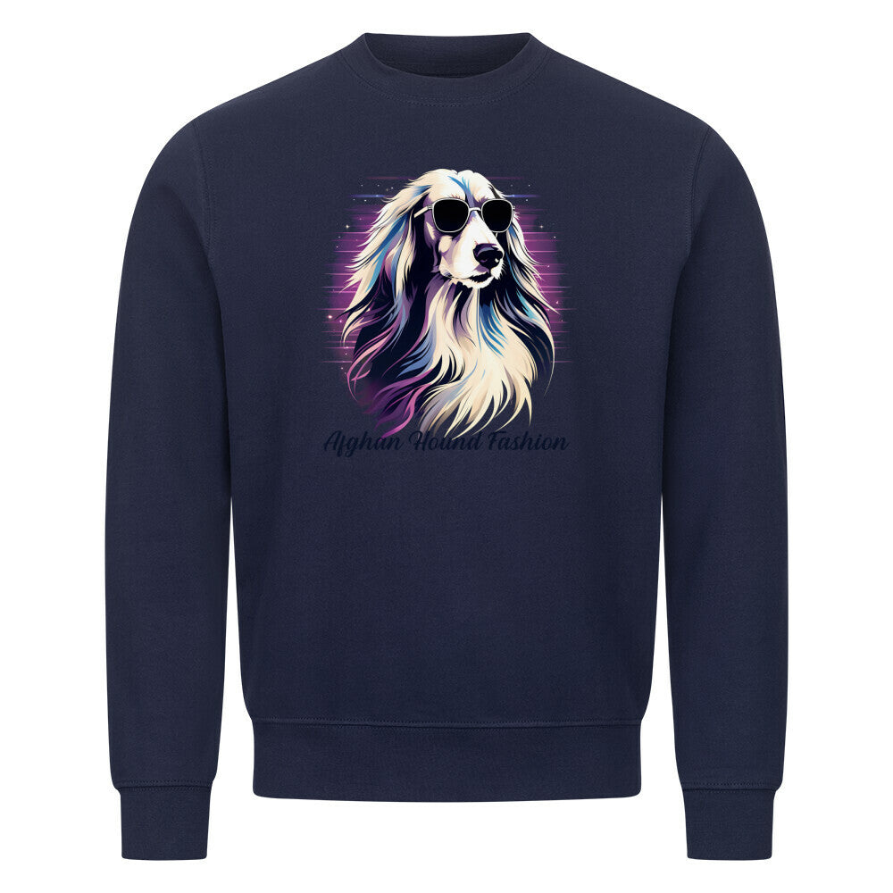 Premium Sweatshirt "Afghan Hound Fashion" Navy Blue – hunde-shirt.de