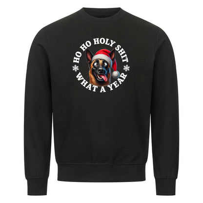 Premium Sweatshirt "Malinois - HO HO..." Schwarz – hunde-shirt.de