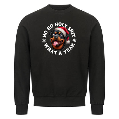 Premium Sweatshirt "Rottweiler - HO HO..." Schwarz – hunde-shirt.de