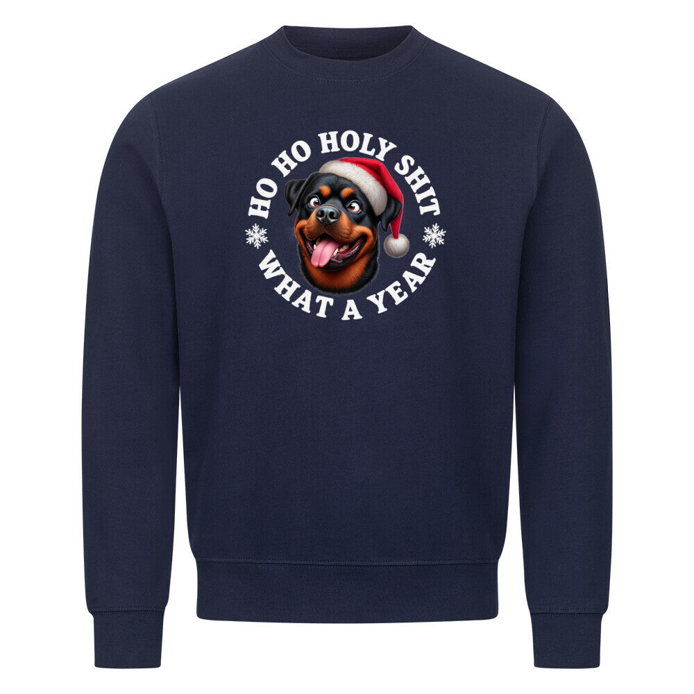 Premium Sweatshirt "Rottweiler - HO HO..." Navy Blue – hunde-shirt.de