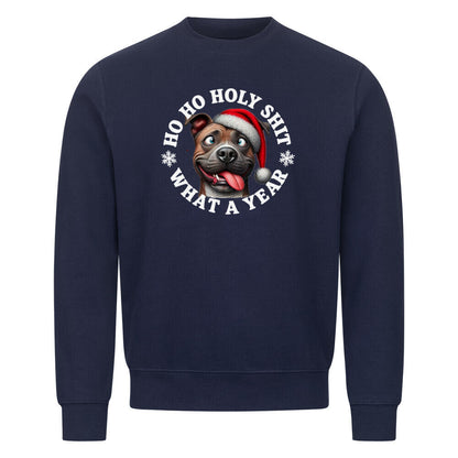 Premium Sweatshirt "Pit Bull - HO HO..." Navy Blue – hunde-shirt.de