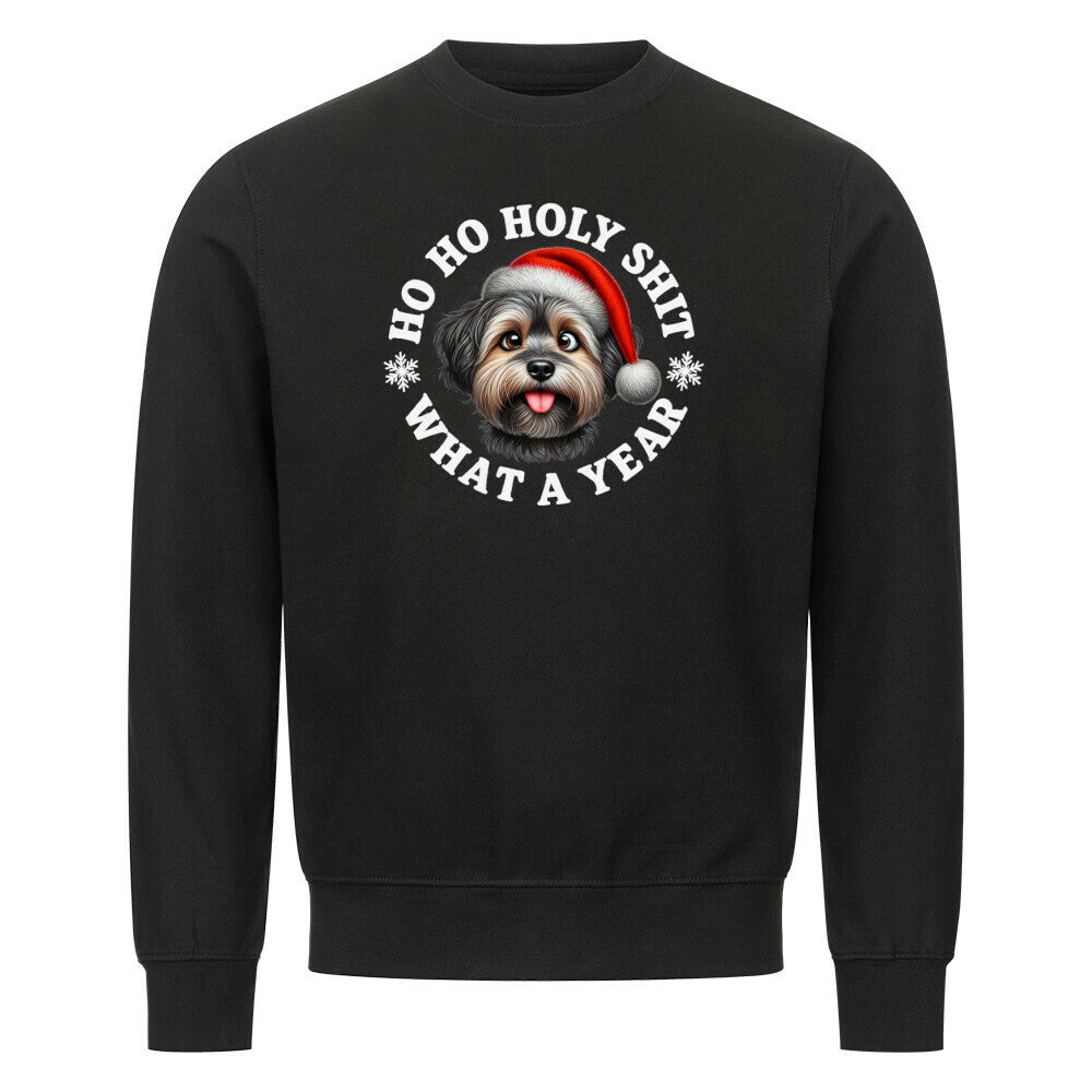 Premium Sweatshirt "Löwchen - HO HO..." Schwarz – hunde-shirt.de
