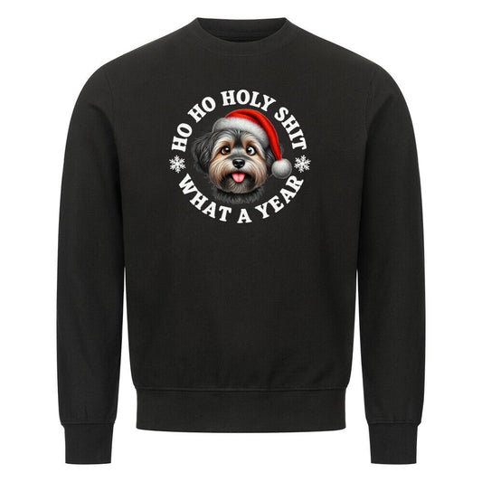 Premium Sweatshirt "Löwchen - HO HO..." Schwarz – hunde-shirt.de