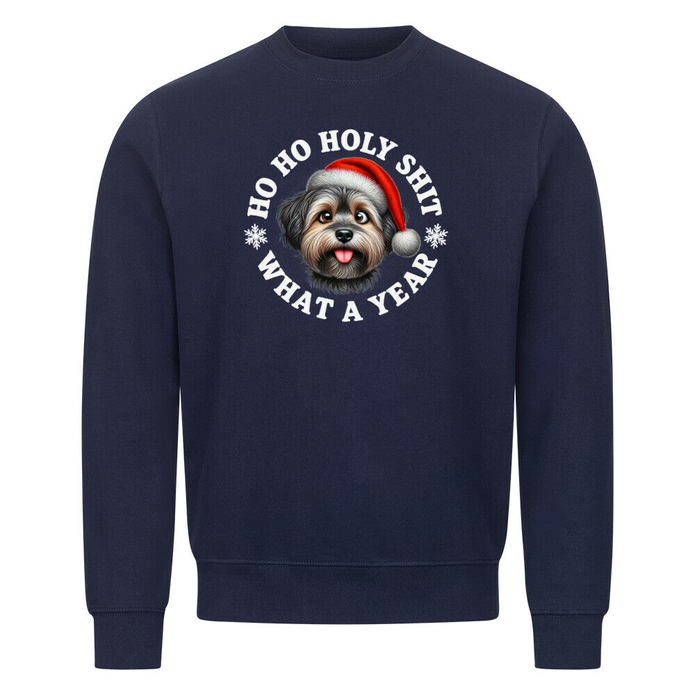 Premium Sweatshirt "Löwchen - HO HO..." Navy Blue – hunde-shirt.de