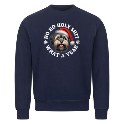 Premium Sweatshirt "Löwchen - HO HO..." Navy Blue – hunde-shirt.de