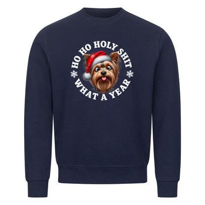 Premium Sweatshirt "Yorkshire Terrier - HO HO..." Navy Blue – hunde-shirt.de