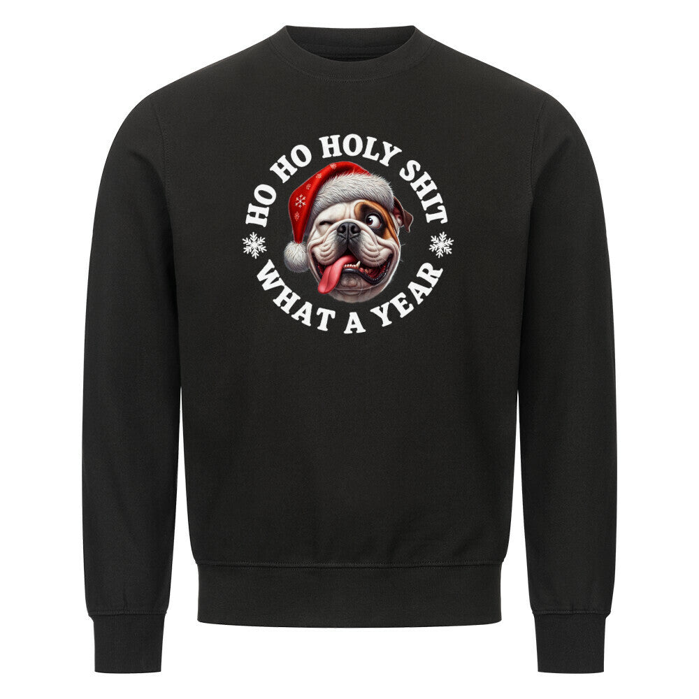 Premium Sweatshirt "American Bulldog - HO HO..." Schwarz – hunde-shirt.de