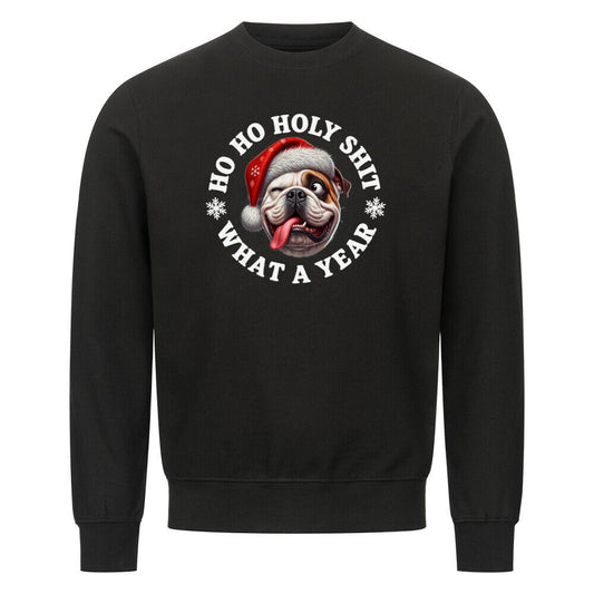 Premium Sweatshirt "American Bulldog - HO HO..." Schwarz – hunde-shirt.de