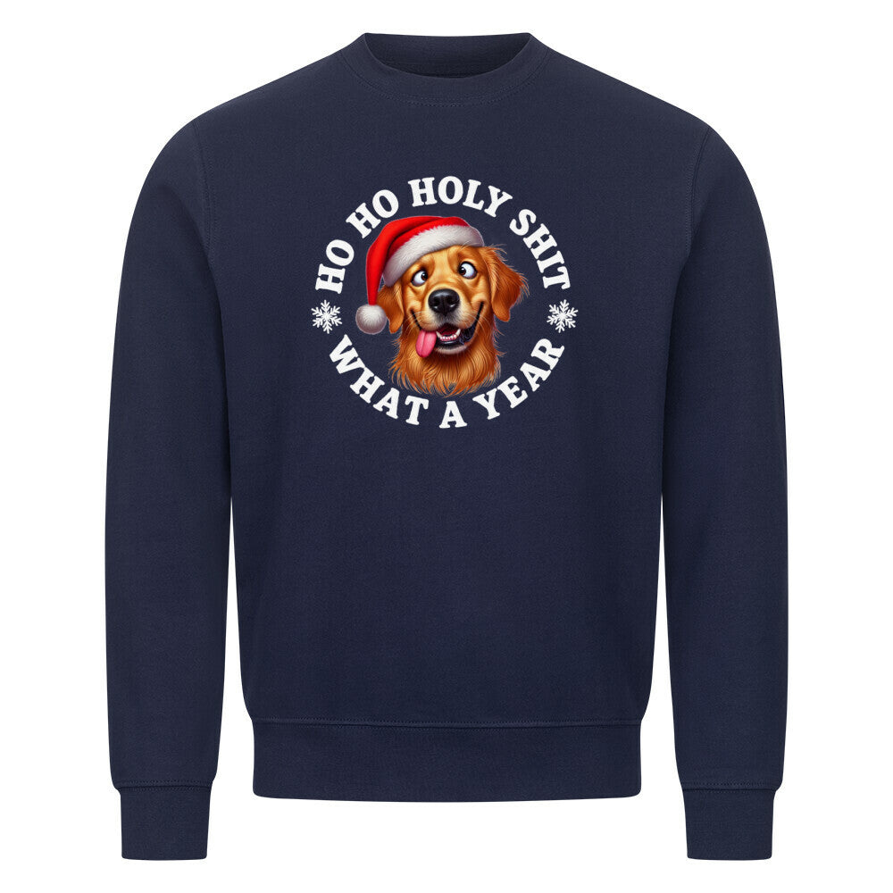 Premium Sweatshirt "Golden Retriever - HO HO..." Navy Blue – hunde-shirt.de