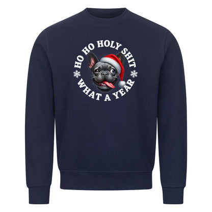 Premium Sweatshirt "Frenchie - HO HO...2" Navy Blue – hunde-shirt.de