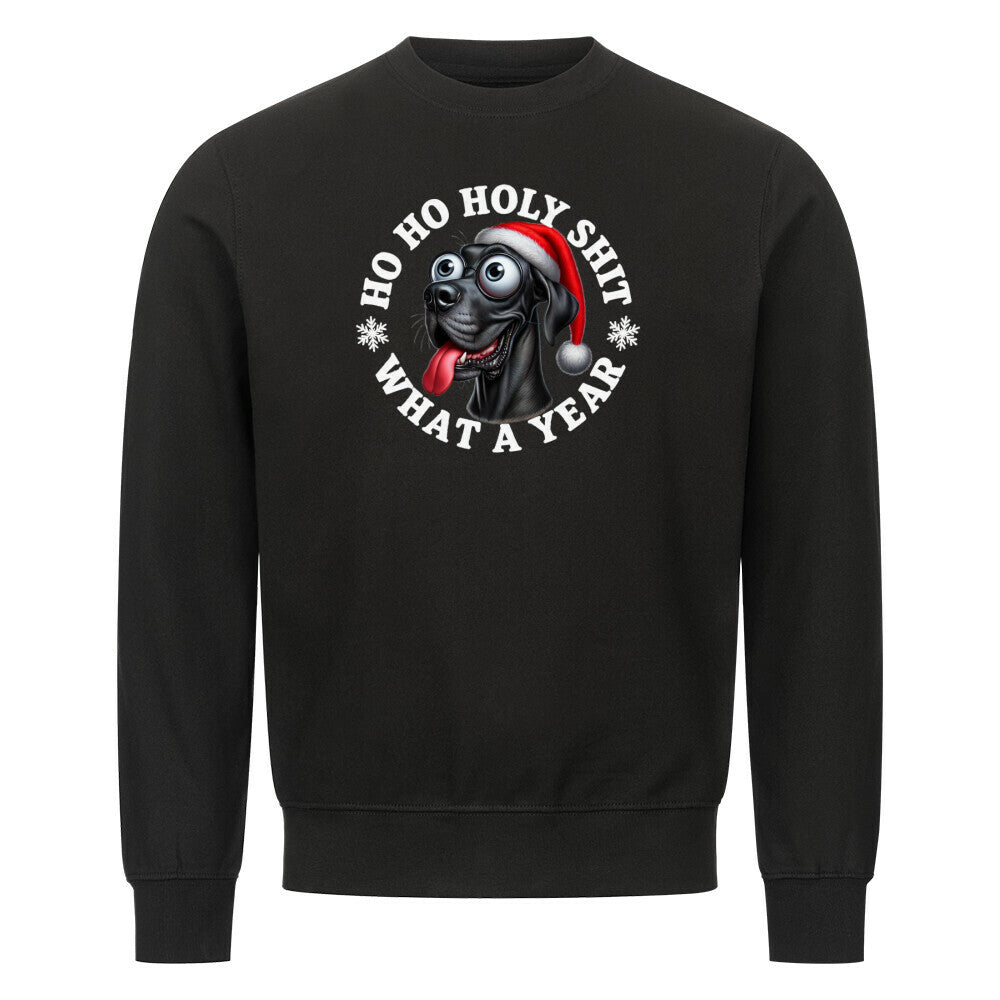 Premium Sweatshirt "Dogge - HO HO..." Schwarz – hunde-shirt.de