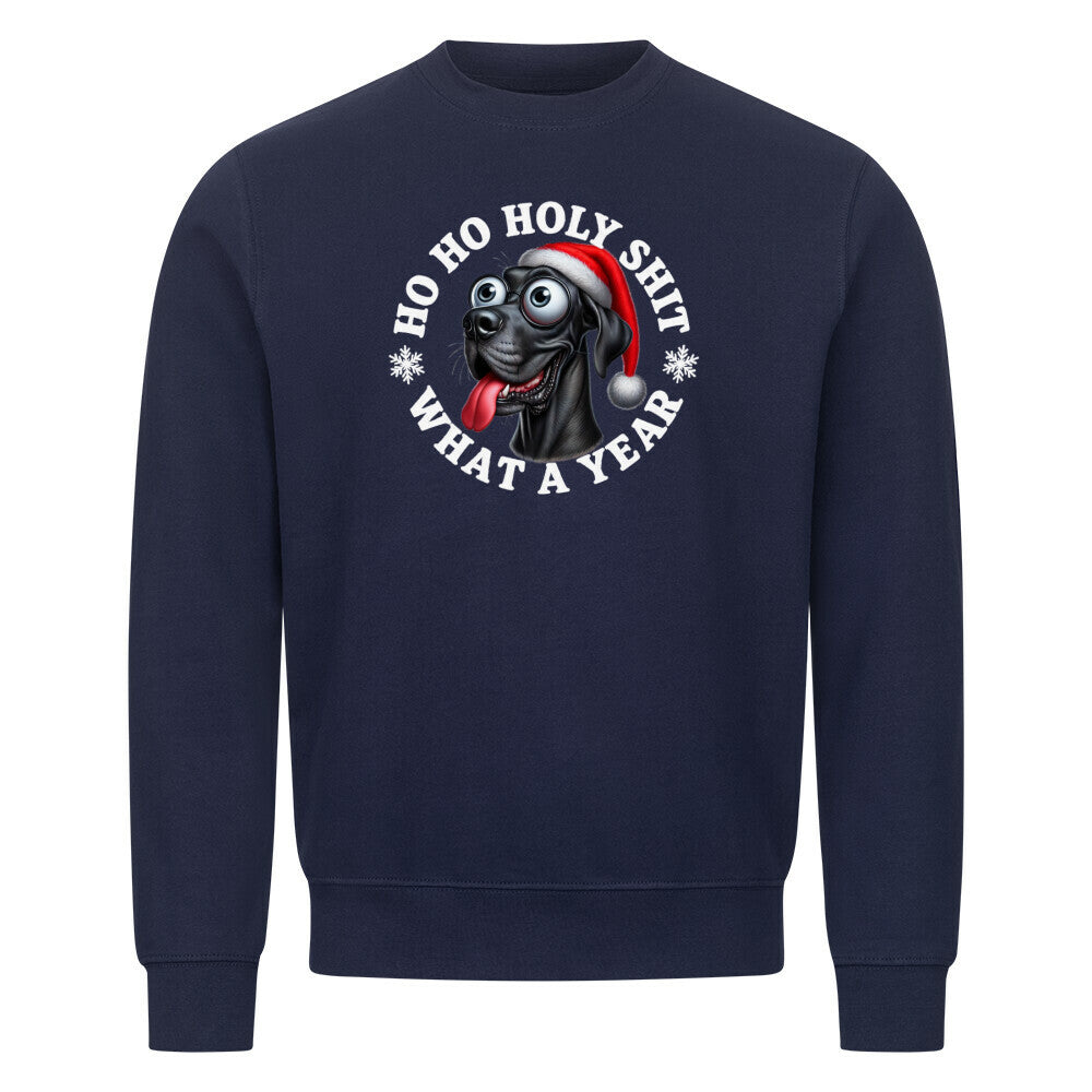 Premium Sweatshirt "Dogge - HO HO..." Navy Blue – hunde-shirt.de