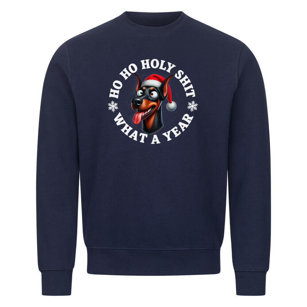 Premium Sweatshirt "Dobermann - HO HO..." Navy Blue – hunde-shirt.de