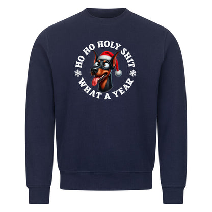 Premium Sweatshirt "Dobermann - HO HO..." Navy Blue – hunde-shirt.de