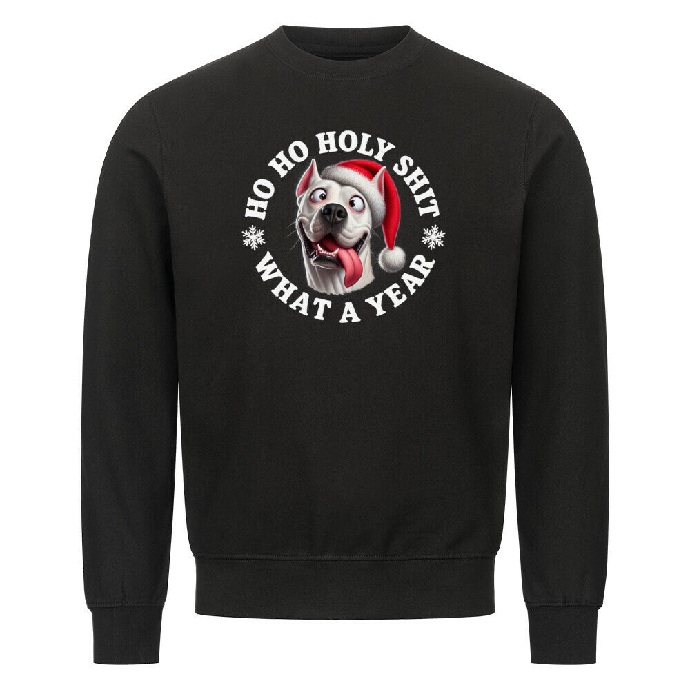 Premium Sweatshirt "Dogo Argentino - HO HO..." Schwarz – hunde-shirt.de