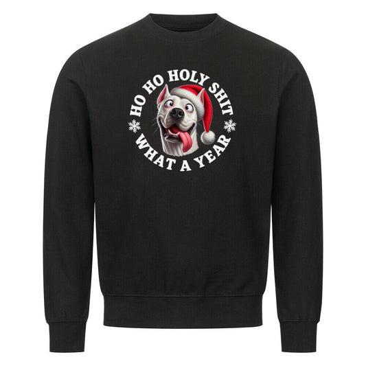 Premium Sweatshirt "Dogo Argentino - HO HO..." Schwarz – hunde-shirt.de