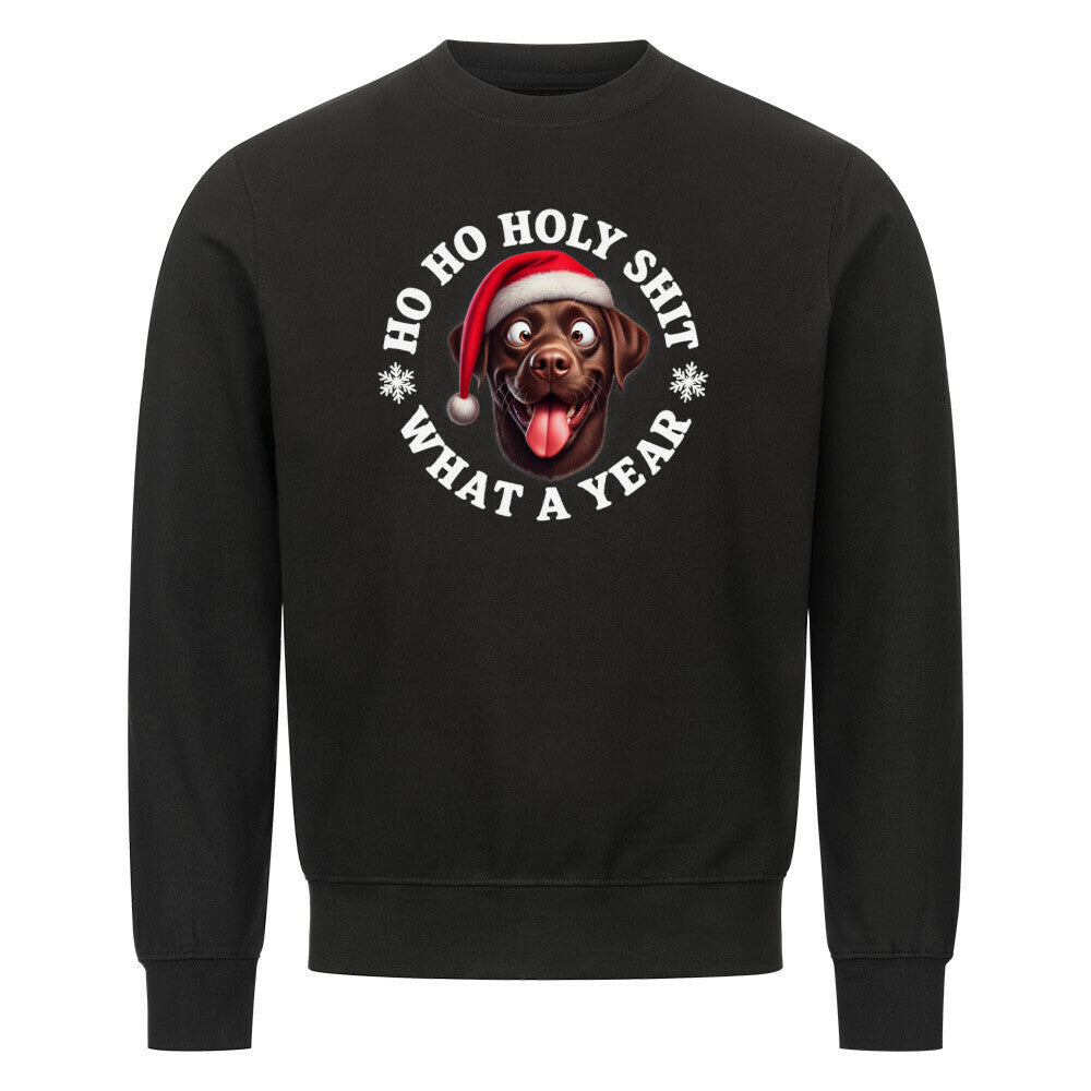 Premium Sweatshirt "Labrador -HO HO..." Schwarz – hunde-shirt.de