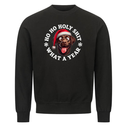 Premium Sweatshirt "Labrador -HO HO..." Schwarz – hunde-shirt.de
