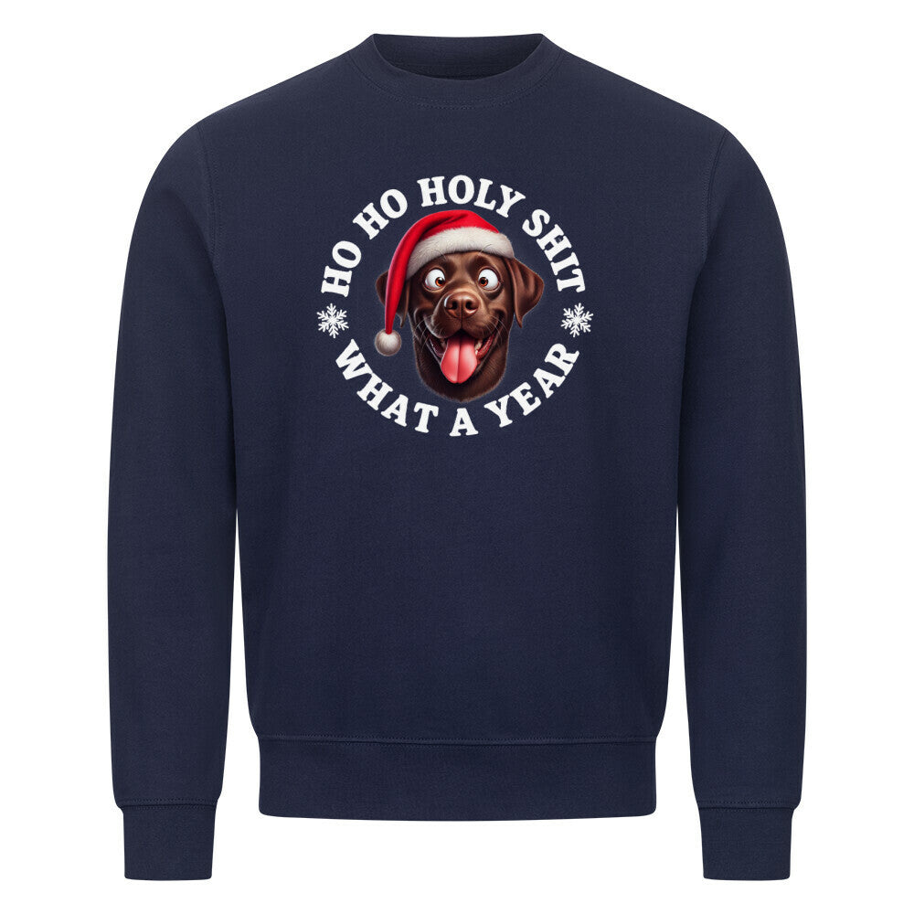 Premium Sweatshirt "Labrador -HO HO..." Navy Blue – hunde-shirt.de