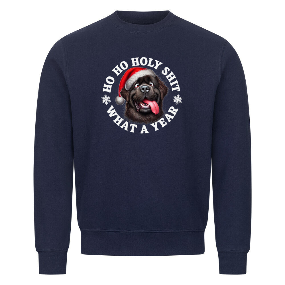 Premium Sweatshirt "Neufundländer - HO HO..." Navy Blue – hunde-shirt.de