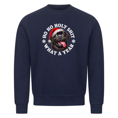 Premium Sweatshirt "Neufundländer - HO HO..." Navy Blue – hunde-shirt.de
