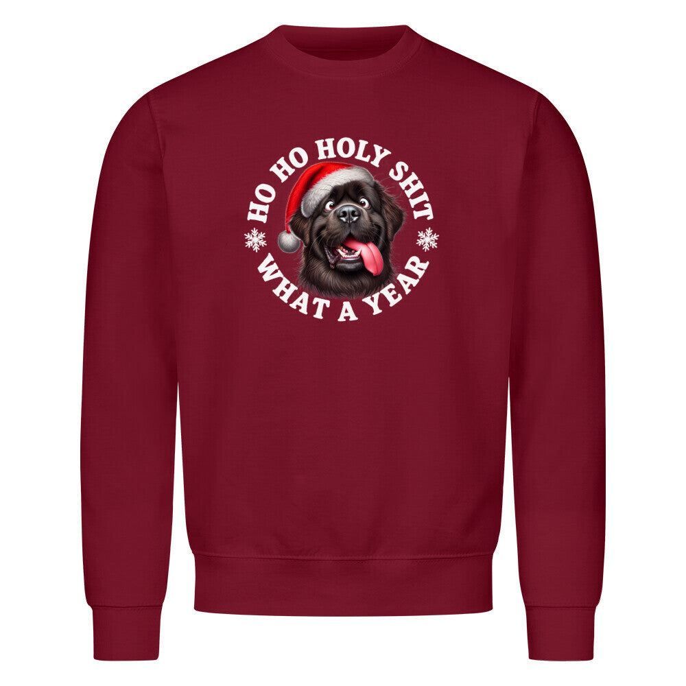 Premium Sweatshirt "Neufundländer - HO HO..." Burgunder – hunde-shirt.de