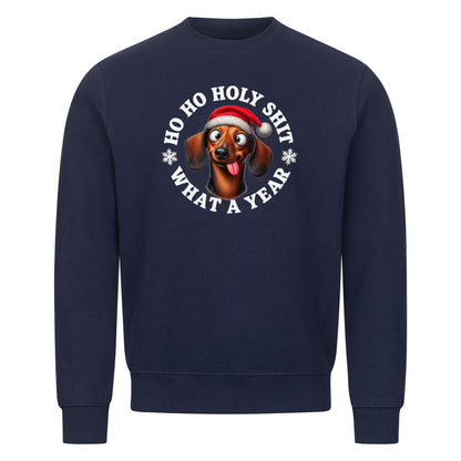 Premium Sweatshirt "Dackel - HO HO..." Navy Blue – hunde-shirt.de