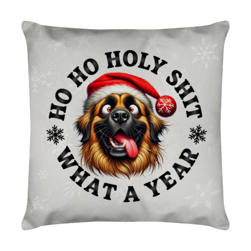 Kissen "Leonberger - HO HO..." Weiß – hunde-shirt.de