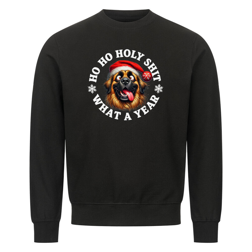 Premium Sweatshirt "Leonberger - HO HO..." Schwarz – hunde-shirt.de