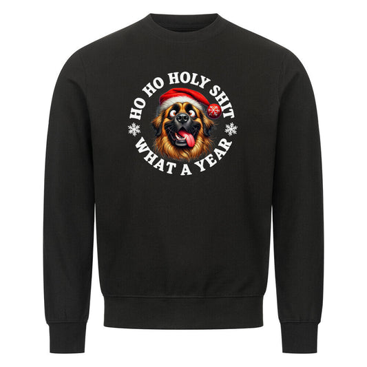 Premium Sweatshirt "Leonberger - HO HO..." Schwarz – hunde-shirt.de