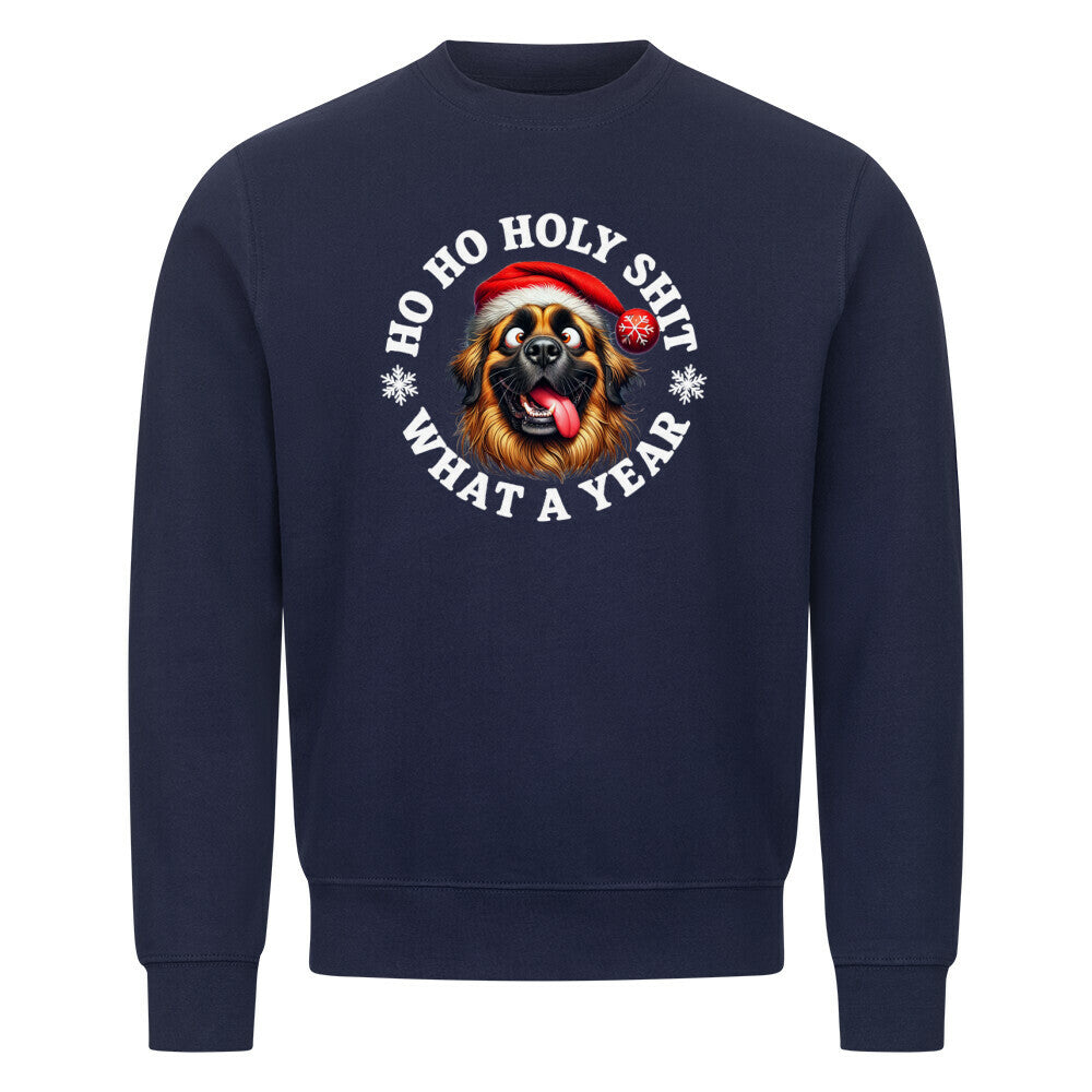 Premium Sweatshirt "Leonberger - HO HO..." Navy Blue – hunde-shirt.de