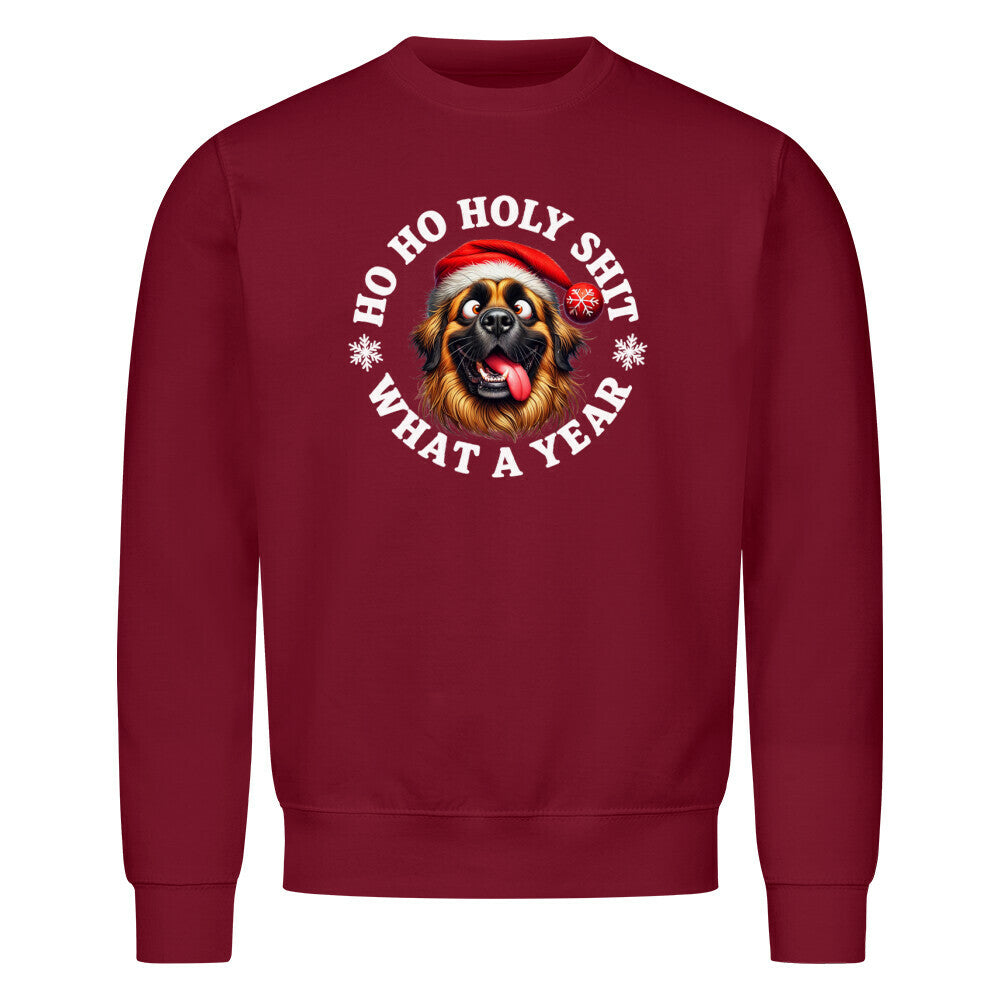 Premium Sweatshirt "Leonberger - HO HO..." Burgunder – hunde-shirt.de