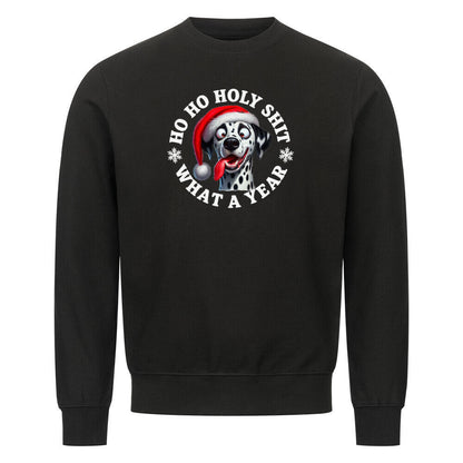 Premium Sweatshirt "Dalmatiner - HO HO..." Schwarz – hunde-shirt.de