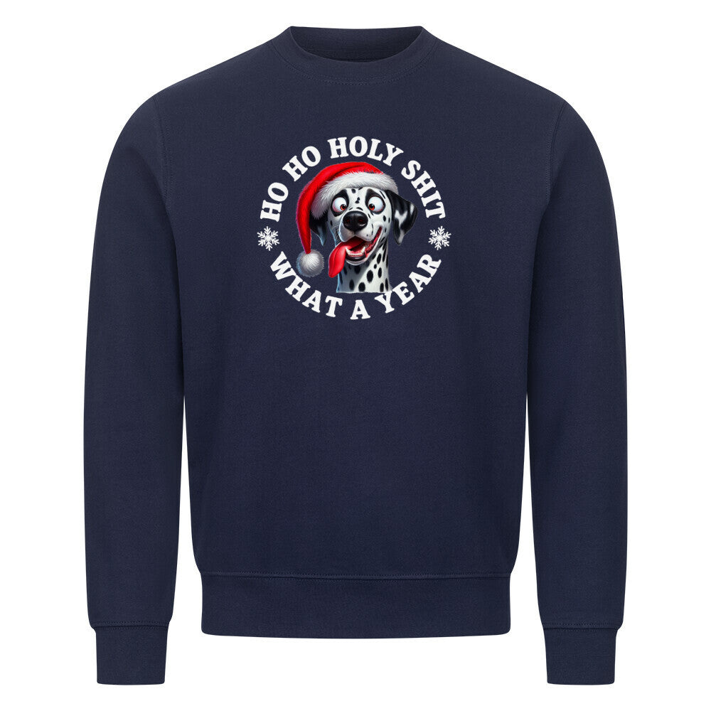 Premium Sweatshirt "Dalmatiner - HO HO..." Navy Blue – hunde-shirt.de