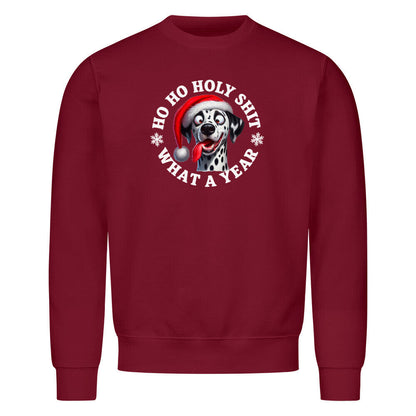 Premium Sweatshirt "Dalmatiner - HO HO..." Burgunder – hunde-shirt.de