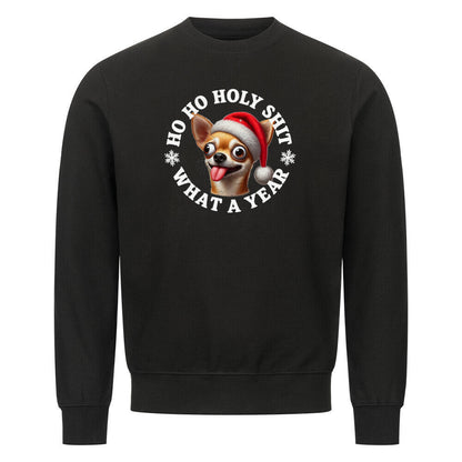 Premium Sweatshirt "Chihuahua - HO HO..." Schwarz – hunde-shirt.de