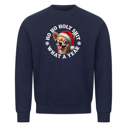 Premium Sweatshirt "Chihuahua - HO HO..." Navy Blue – hunde-shirt.de