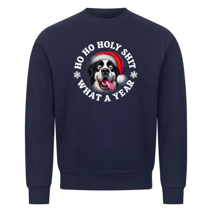 Premium Sweatshirt "Landseer - HO HO..." Navy Blue – hunde-shirt.de