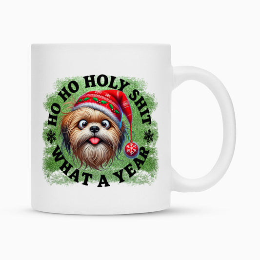 Tasse "Lhasa Apso - HO HO..." Weiß – hunde-shirt.de