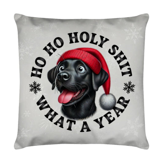 Kissen "Labrador ( schwarz ) - HO HO..." Weiß – hunde-shirt.de