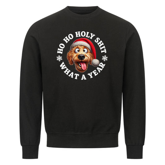 Premium Sweatshirt "Golden Doodle - HO HO..." Schwarz – hunde-shirt.de