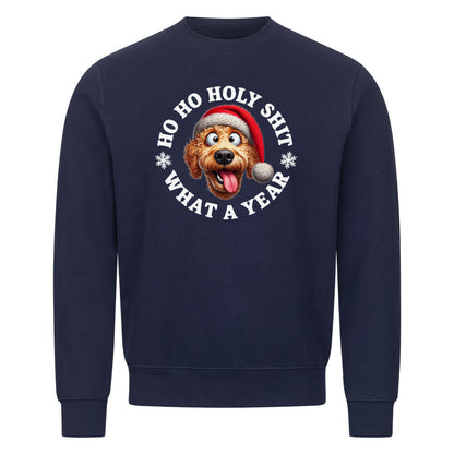 Premium Sweatshirt "Golden Doodle - HO HO..." Navy Blue – hunde-shirt.de