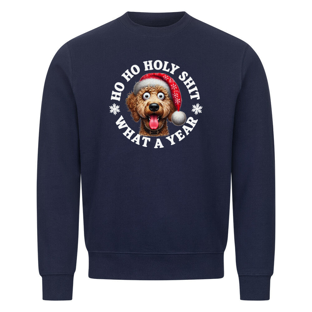 Premium Sweatshirt "Labradoodle - HO HO..." Navy Blue – hunde-shirt.de